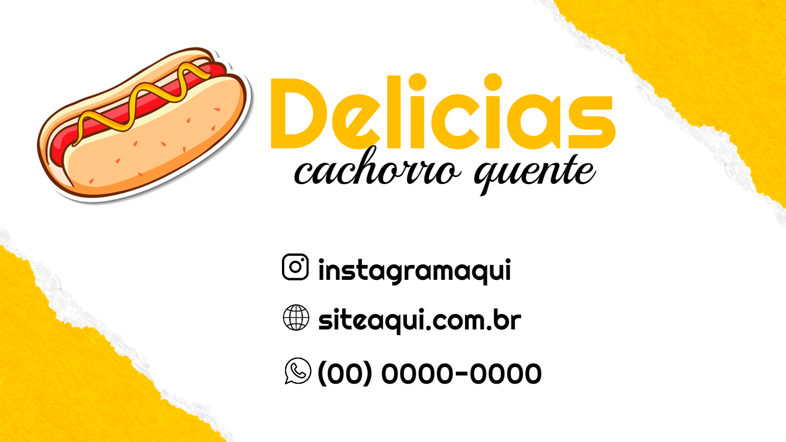 Cartão de Visita Cachorro Quente Ilustrado para Editar Online Cartão de Visita Cachorro Quente Ilustrado para Editar Online