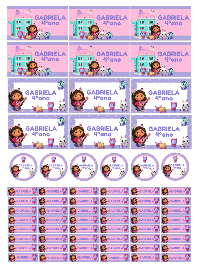 Kit Etiqueta Escolar Casa Mágica de Gabby para Editar Online Kit Etiqueta Escolar Casa Mágica de Gabby para Editar Online