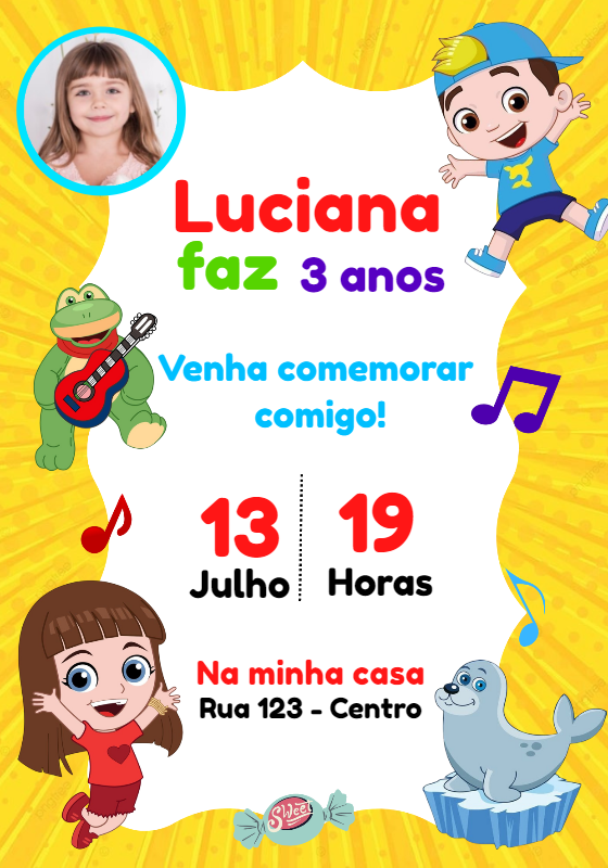 Convite de Aniversário Luccas Neto com Foto para Editar Online Convite de Aniversário Luccas Neto com Foto para Editar Online