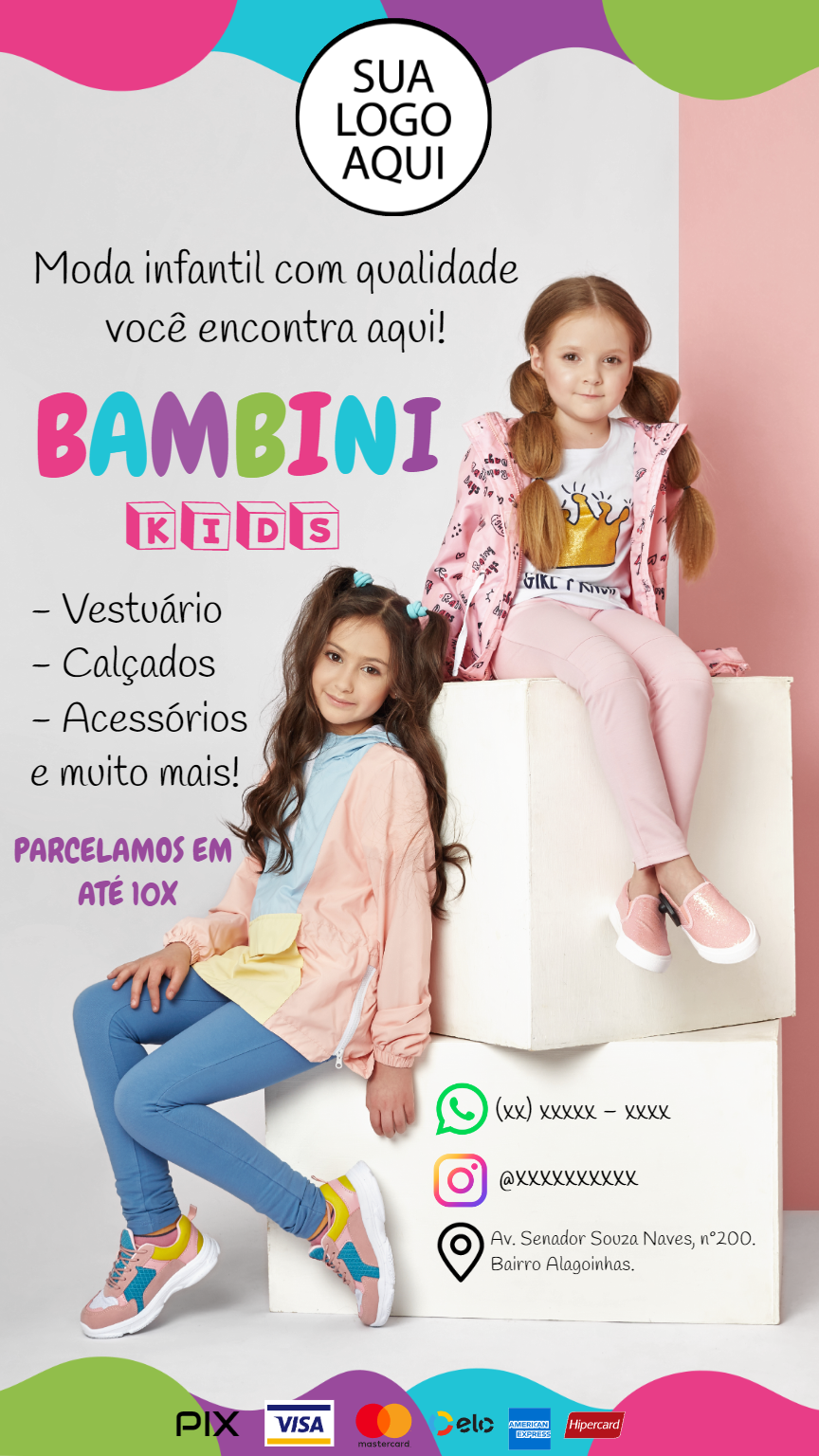 Story Editável para Loja de Roupa Infantil para Divulgar Story Editável para Loja de Roupa Infantil para Divulgar