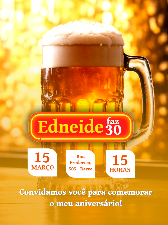 Convite de Aniversário Tema Boteco para Editar Online Convite de Aniversário Tema Boteco para Editar Online