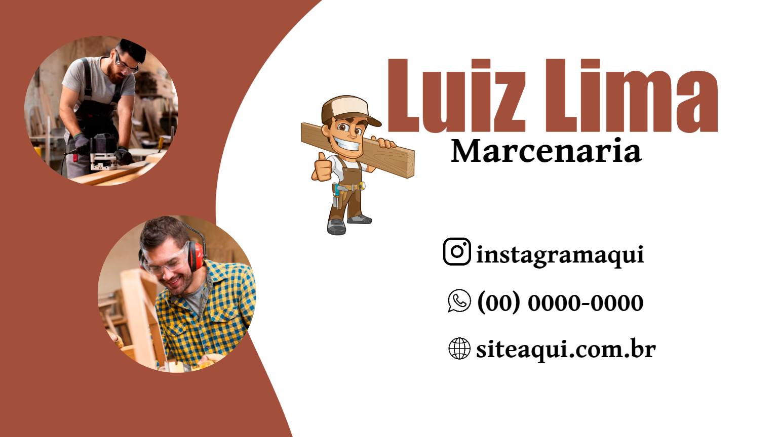 Cartão de Visita Marcenaria Profissional para Editar Online Cartão de Visita Marcenaria Profissional para Editar Online