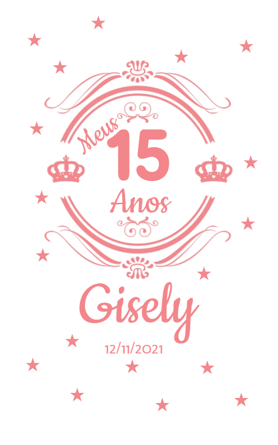 Arte para Copo 15 Anos Coroa Rosa Editável Online Arte para Copo 15 Anos Coroa Rosa Editável Online
