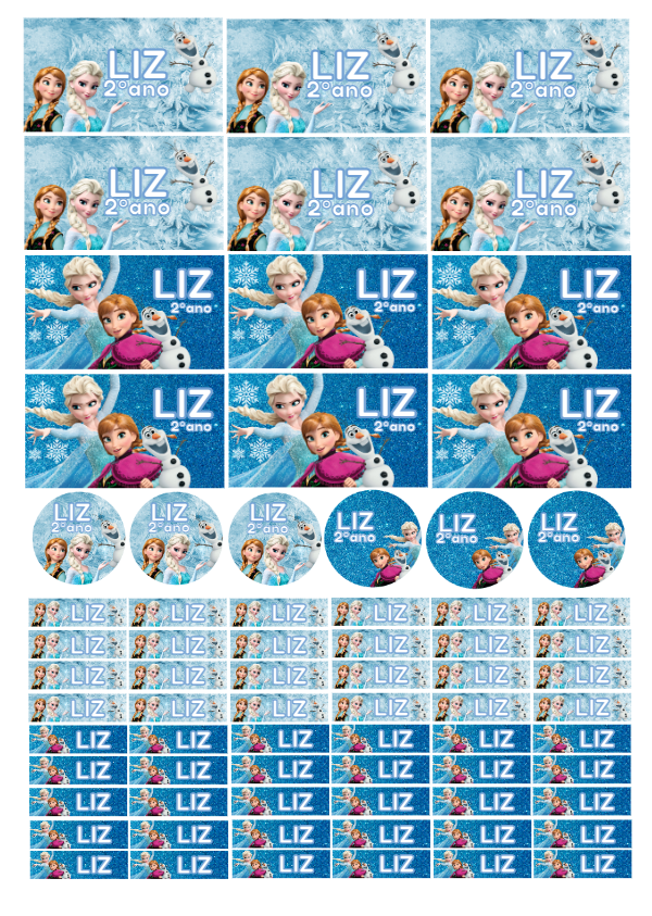 Etiqueta Escolar Frozen com Personagens para Editar Online Etiqueta Escolar Frozen com Personagens para Editar Online
