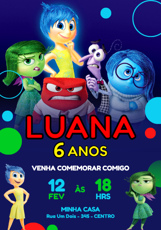 Convite de Aniversário Divertidamente para Editar Online Convite de Aniversário Divertidamente para Editar Online