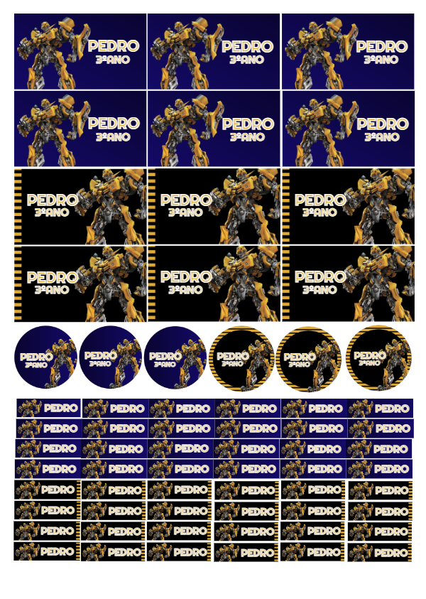 Etiquetas Escolares Transformers com Bumblebee para Editar Online Etiquetas Escolares Transformers com Bumblebee para Editar Online