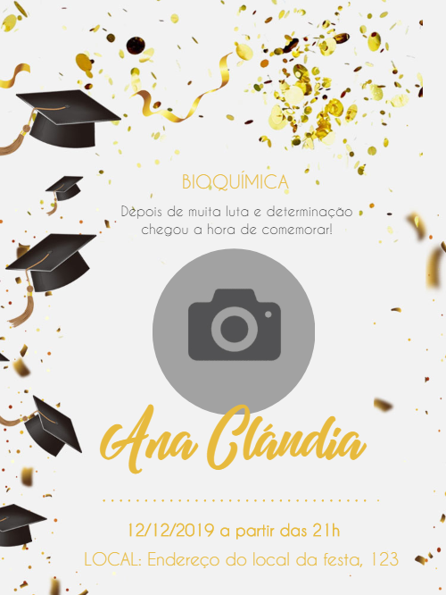 Convite de Formatura Bioquímica com Foto para Editar Online Convite de Formatura Bioquímica com Foto para Editar Online