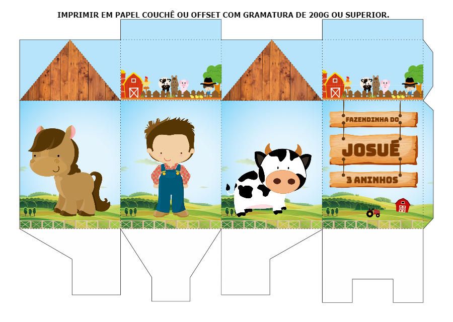 Caixa Milk Fazendinha Editável para Aniversário Infantil Caixa Milk Fazendinha Editável para Aniversário Infantil