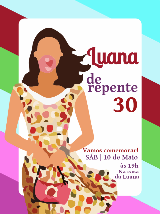 Convite De Repente 30 Aniversário Feminino para Editar Convite De Repente 30 Aniversário Feminino para Editar