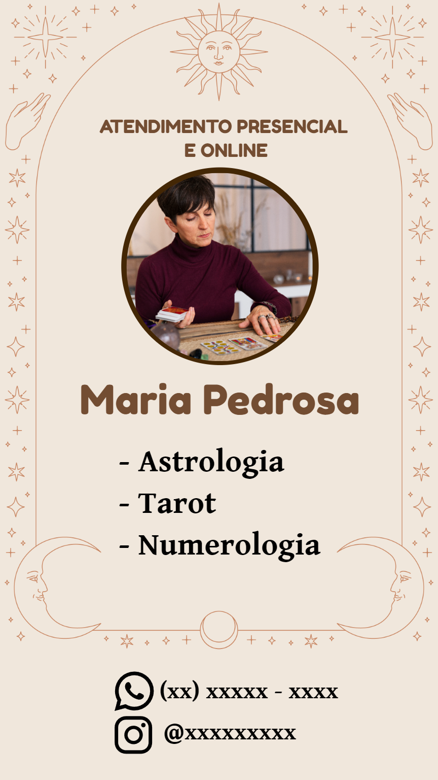 Cartão Virtual Esotérico com Foto para Editar Online Cartão Virtual Esotérico com Foto para Editar Online