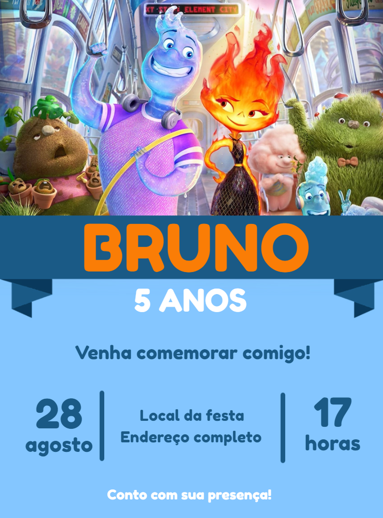 Convite de Aniversário Elementos para Editar Online Convite de Aniversário Elementos para Editar Online