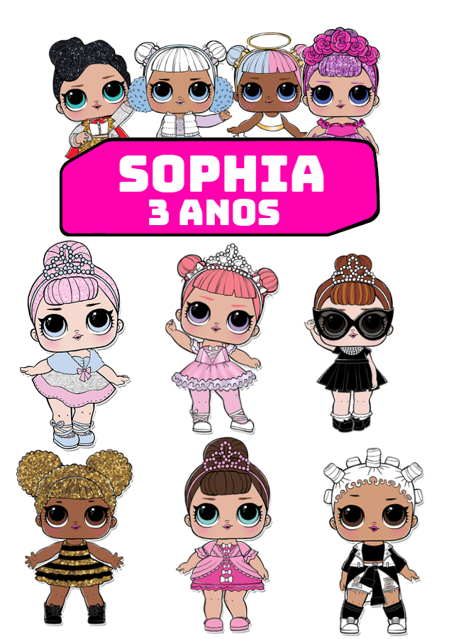 Topo de Bolo Aniversário Lol Surprise para Editar Online Topo de Bolo Aniversário Lol Surprise para Editar Online