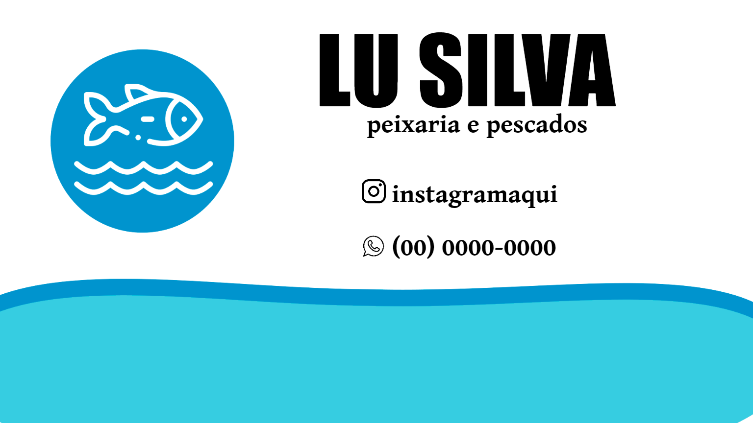 Cartão de Visita Peixaria com Logo de Peixe para Editar Online Cartão de Visita Peixaria com Logo de Peixe para Editar Online