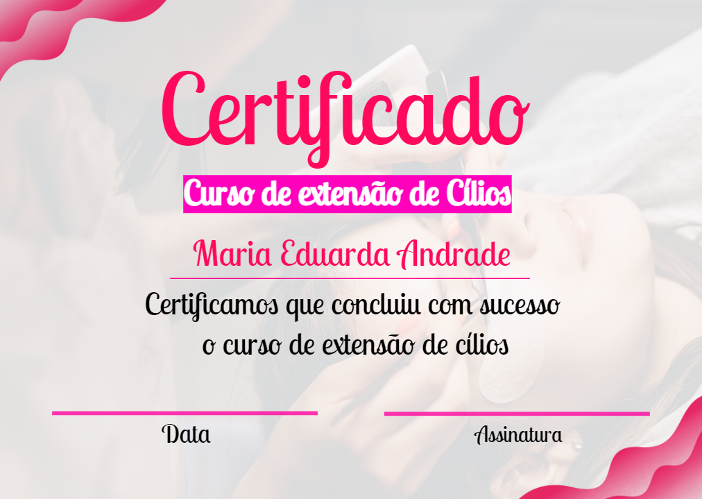 Certificado Lash Designer Profissional para Editar Online Certificado Lash Designer Profissional para Editar Online