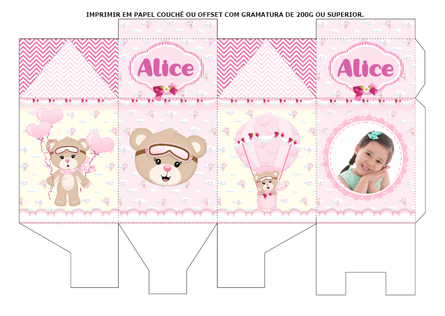 Caixa Milk Ursinha Baloeira com Foto para Editar e Imprimir Caixa Milk Ursinha Baloeira com Foto para Editar e Imprimir