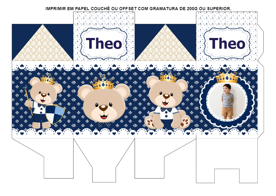 Caixa Milk Ursinho Príncipe com Foto para Editar Online Caixa Milk Ursinho Príncipe com Foto para Editar Online