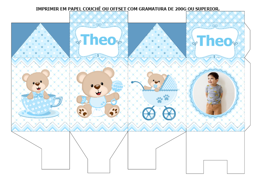 Caixa Milk Ursinho Príncipe com Foto Editável Online Caixa Milk Ursinho Príncipe com Foto Editável Online