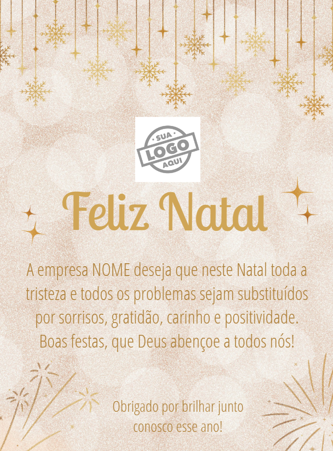 Cartão de Feliz Natal Corporativo Dourado para Editar Online Cartão de Feliz Natal Corporativo Dourado para Editar Online