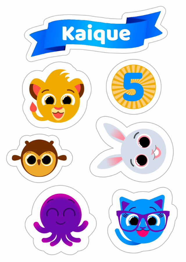 Topo de Bolo Bolofofos com Personagens para Editar Online Topo de Bolo Bolofofos com Personagens para Editar Online