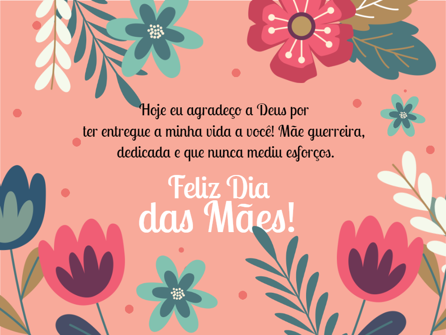 Cartão Dia das Mães Floral com Mensagem para Editar Online Cartão Dia das Mães Floral com Mensagem para Editar Online