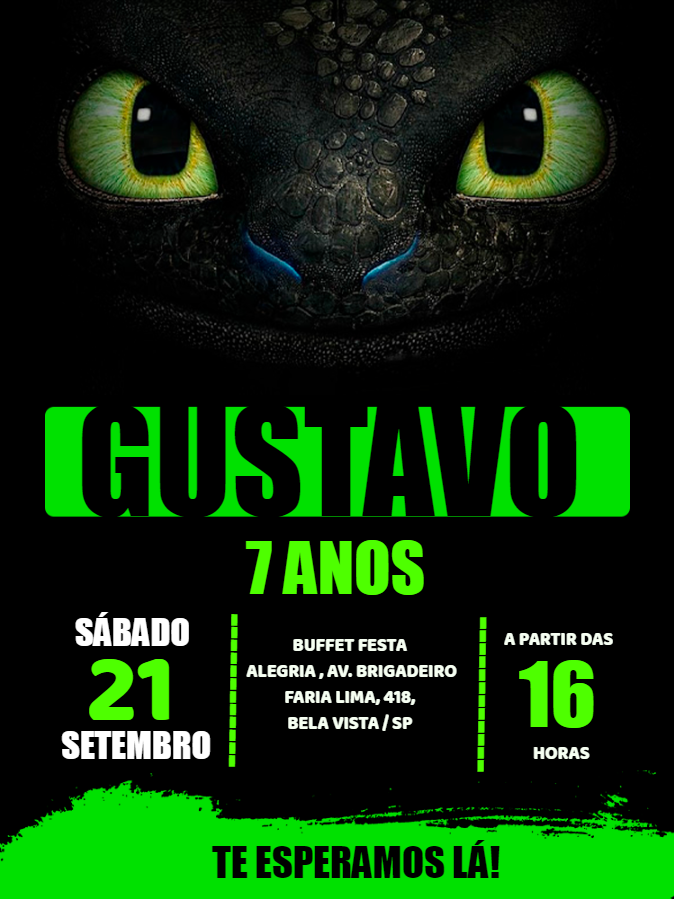 Convite de Aniversário Banguela do Dragão para Editar Online Convite de Aniversário Banguela do Dragão para Editar Online