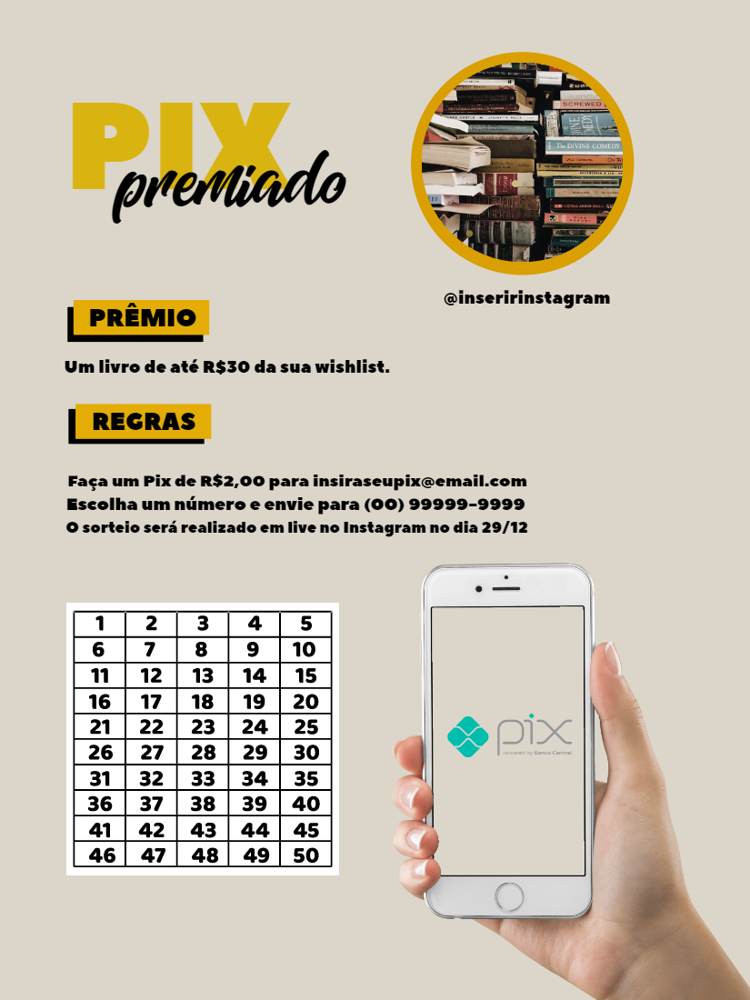 Arte para Rifa Pix Premiado com Foto para Editar Online Arte para Rifa Pix Premiado com Foto para Editar Online