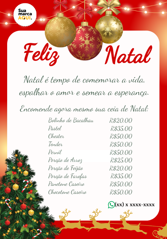 Cardápio de Natal Editável Online para sua Ceia Especial Cardápio de Natal Editável Online para sua Ceia Especial