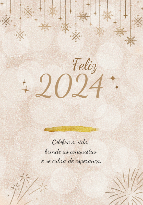 Cartão de Ano Novo Dourado e Elegante para Editar Online Cartão de Ano Novo Dourado e Elegante para Editar Online