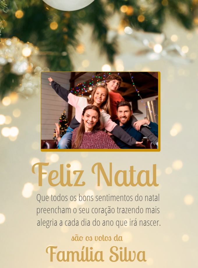 Cartão de Natal com Foto de Família para Editar Online Cartão de Natal com Foto de Família para Editar Online