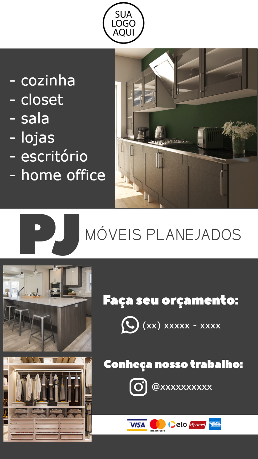 Flyer Digital de Móveis Planejados para Editar e Divulgar Flyer Digital de Móveis Planejados para Editar e Divulgar