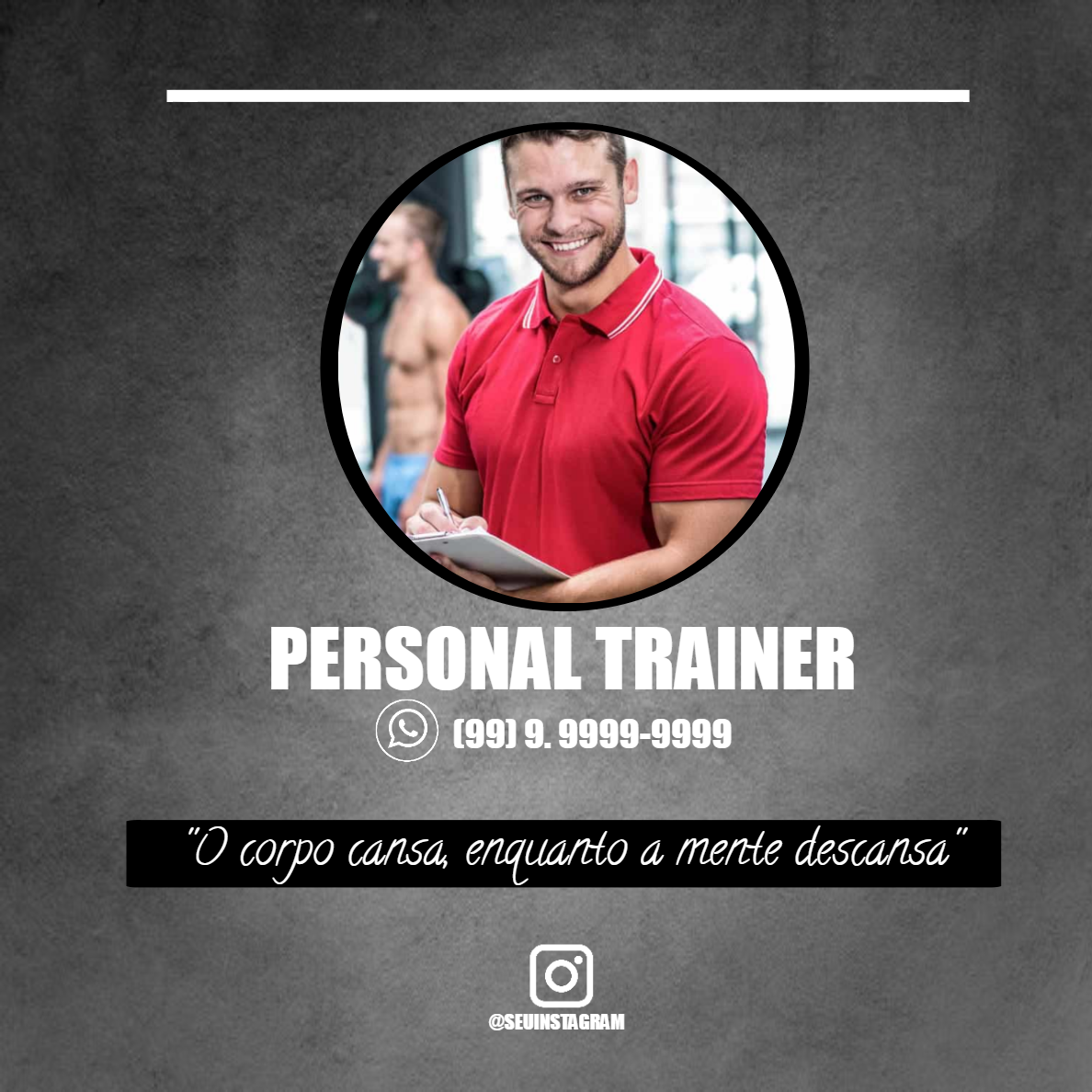 Post para Personal Trainer com Foto Editável para Editar Online Post para Personal Trainer com Foto Editável para Editar Online