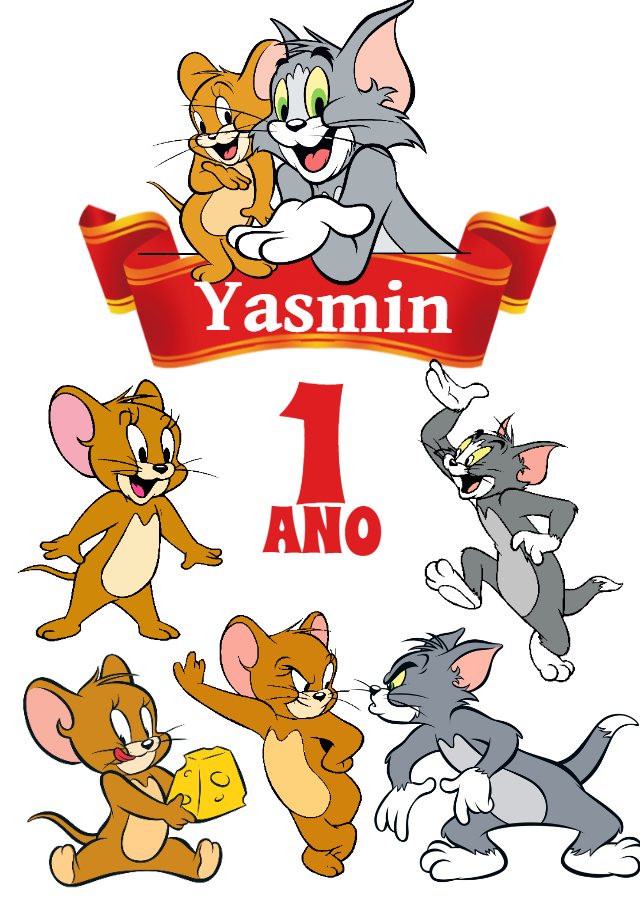 Topo de Bolo Tom e Jerry Aniversário para Editar Online Topo de Bolo Tom e Jerry Aniversário para Editar Online