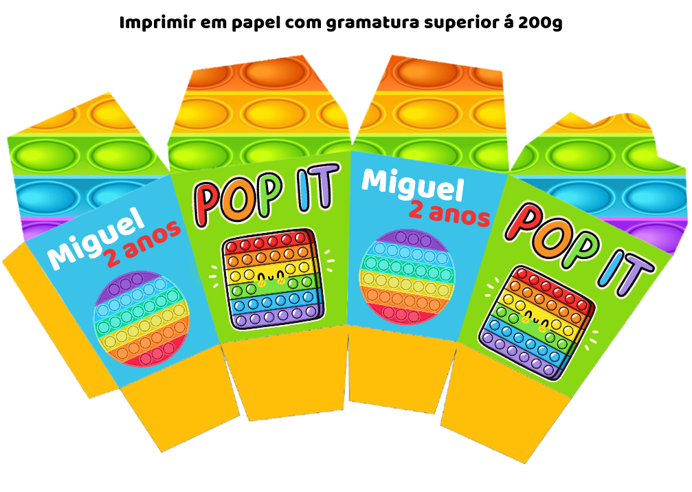 Caixa Sushi Aniversário Pop It para Editar Online