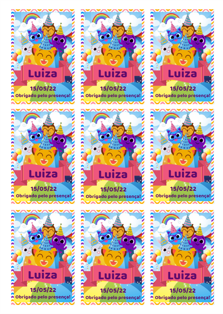 Tag de Agradecimento Bolofofos para Editar e Imprimir Tag de Agradecimento Bolofofos para Editar e Imprimir