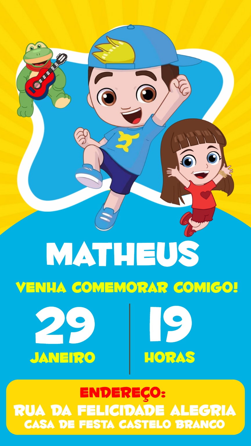 Convite de Aniversário Luccas Neto e Gi para Editar Online Convite de Aniversário Luccas Neto e Gi para Editar Online