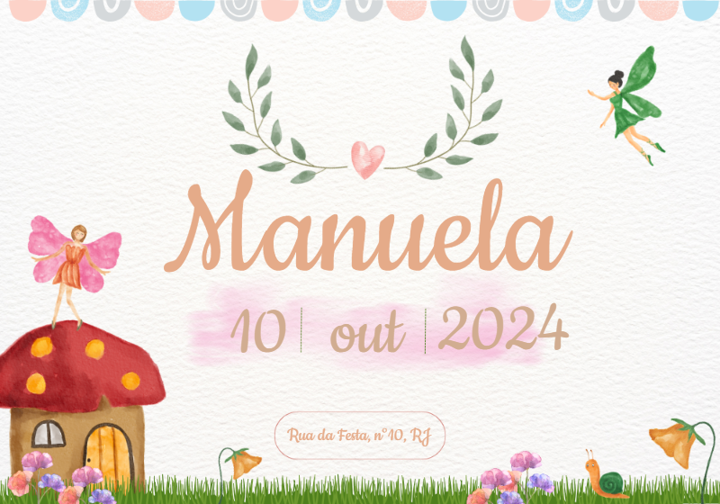 Painel de Aniversário Fadas Encantadas para Editar Online Painel de Aniversário Fadas Encantadas para Editar Online