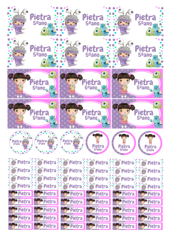 Kit de Etiquetas Escolares Monstros SA para Editar Online Kit de Etiquetas Escolares Monstros SA para Editar Online