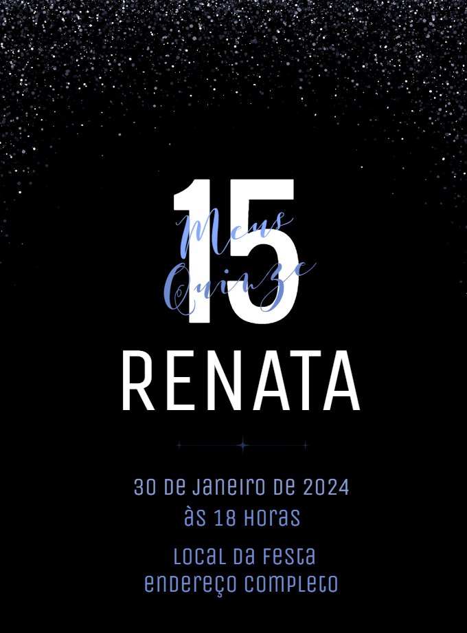 Convite de Aniversário 15 Anos Minimalista para Editar Online Convite de Aniversário 15 Anos Minimalista para Editar Online