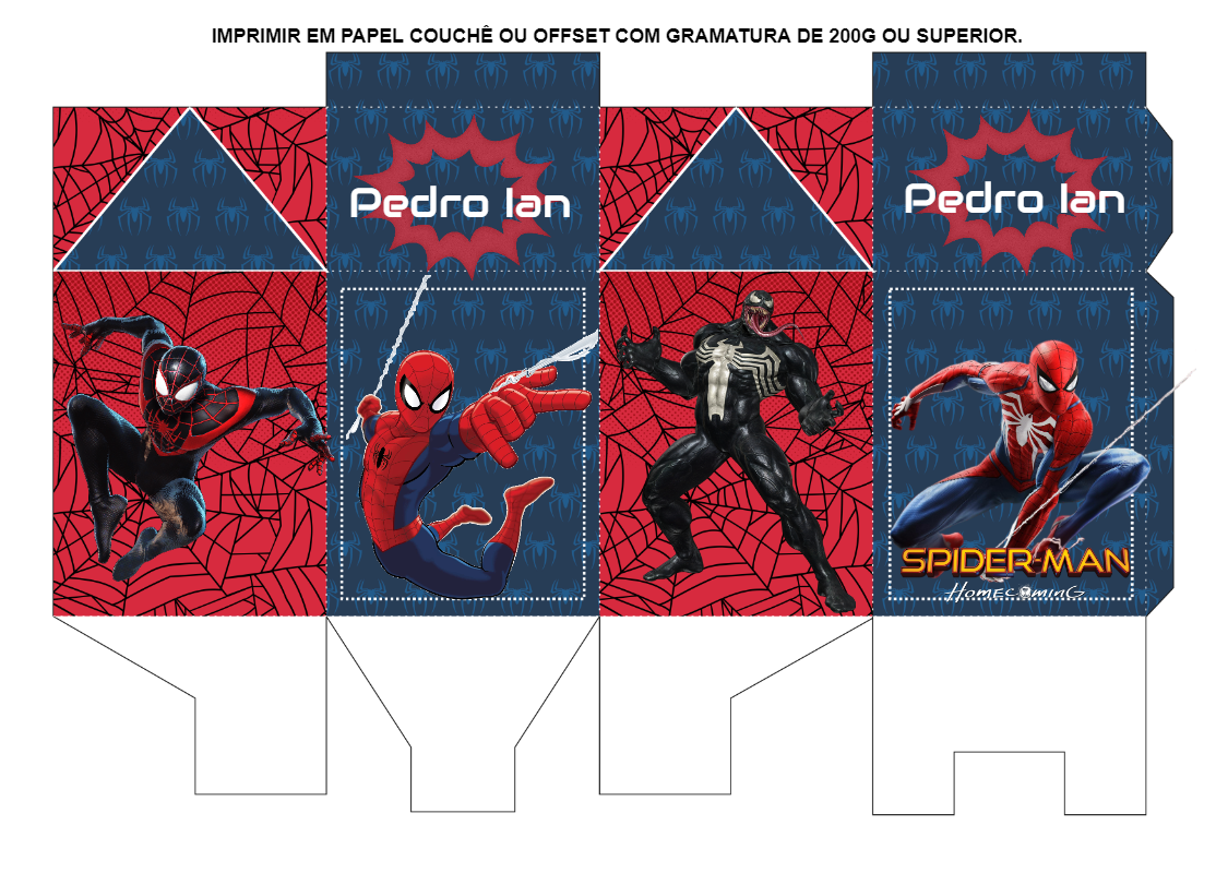 Caixa Milk Homem Aranha para Festa | Editável para Imprimir Caixa Milk Homem Aranha para Festa | Editável para Imprimir