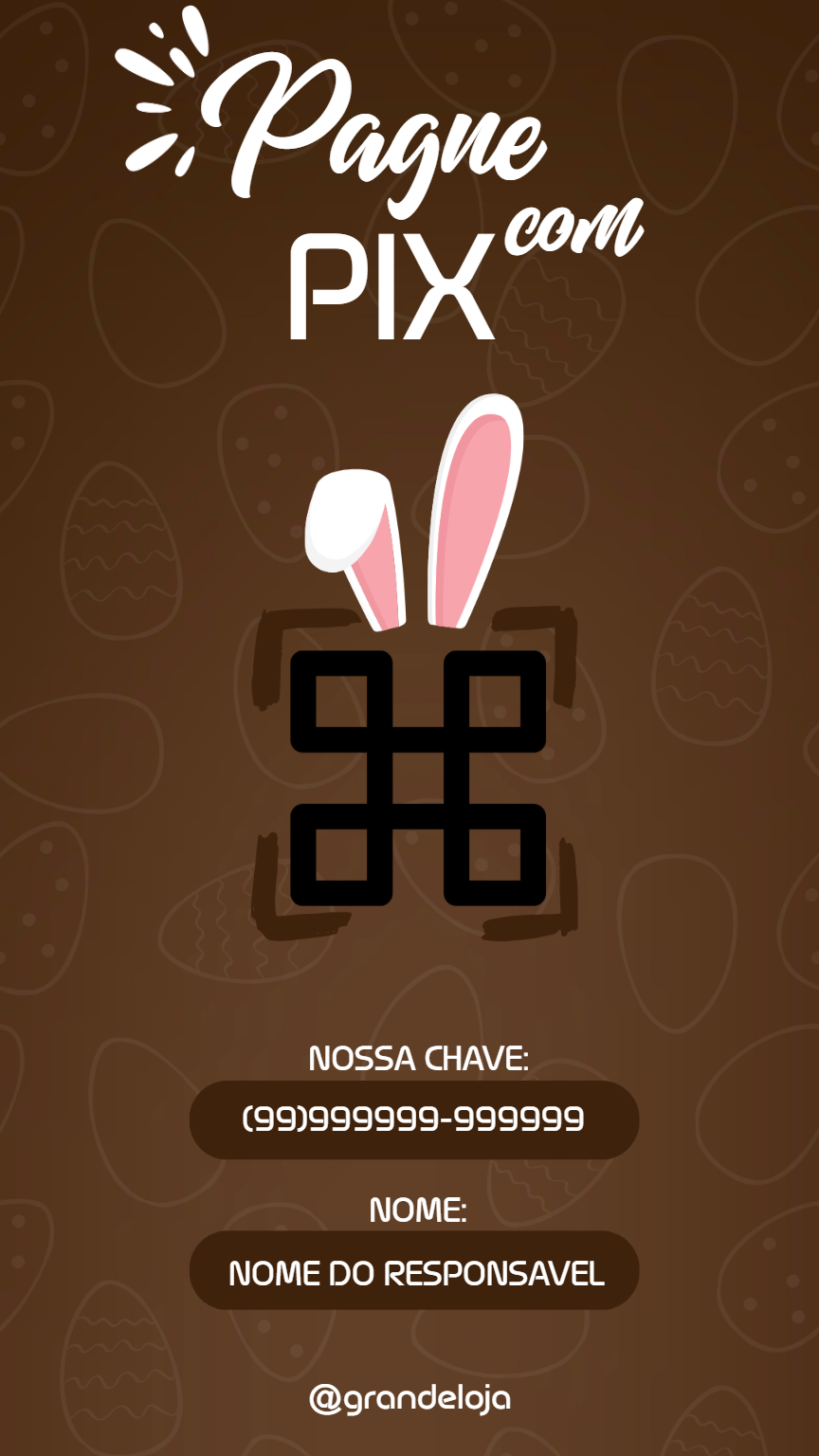 Post de Páscoa Pague com Pix para Editar Online Post de Páscoa Pague com Pix para Editar Online