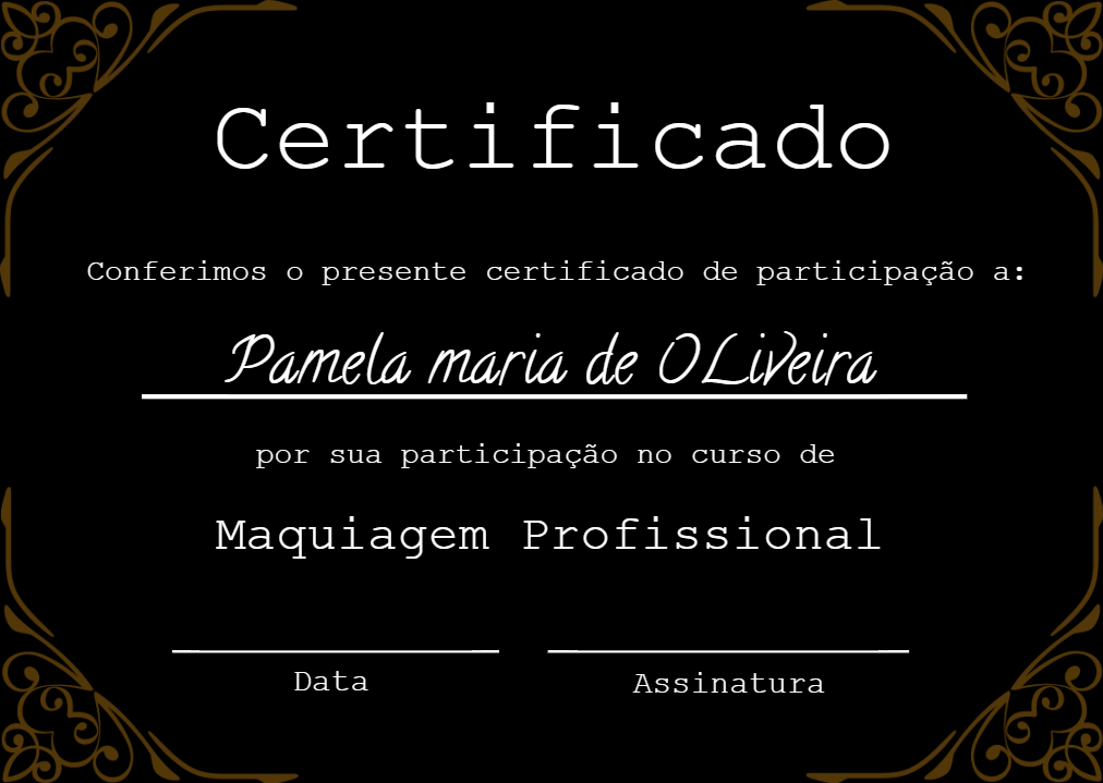 Certificado de Maquiagem Profissional Elegante para Editar Online Certificado de Maquiagem Profissional Elegante para Editar Online