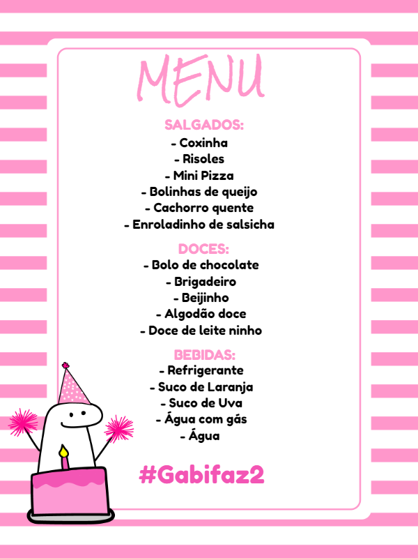 Menu de Aniversário Flork Meme para Editar Online Menu de Aniversário Flork Meme para Editar Online