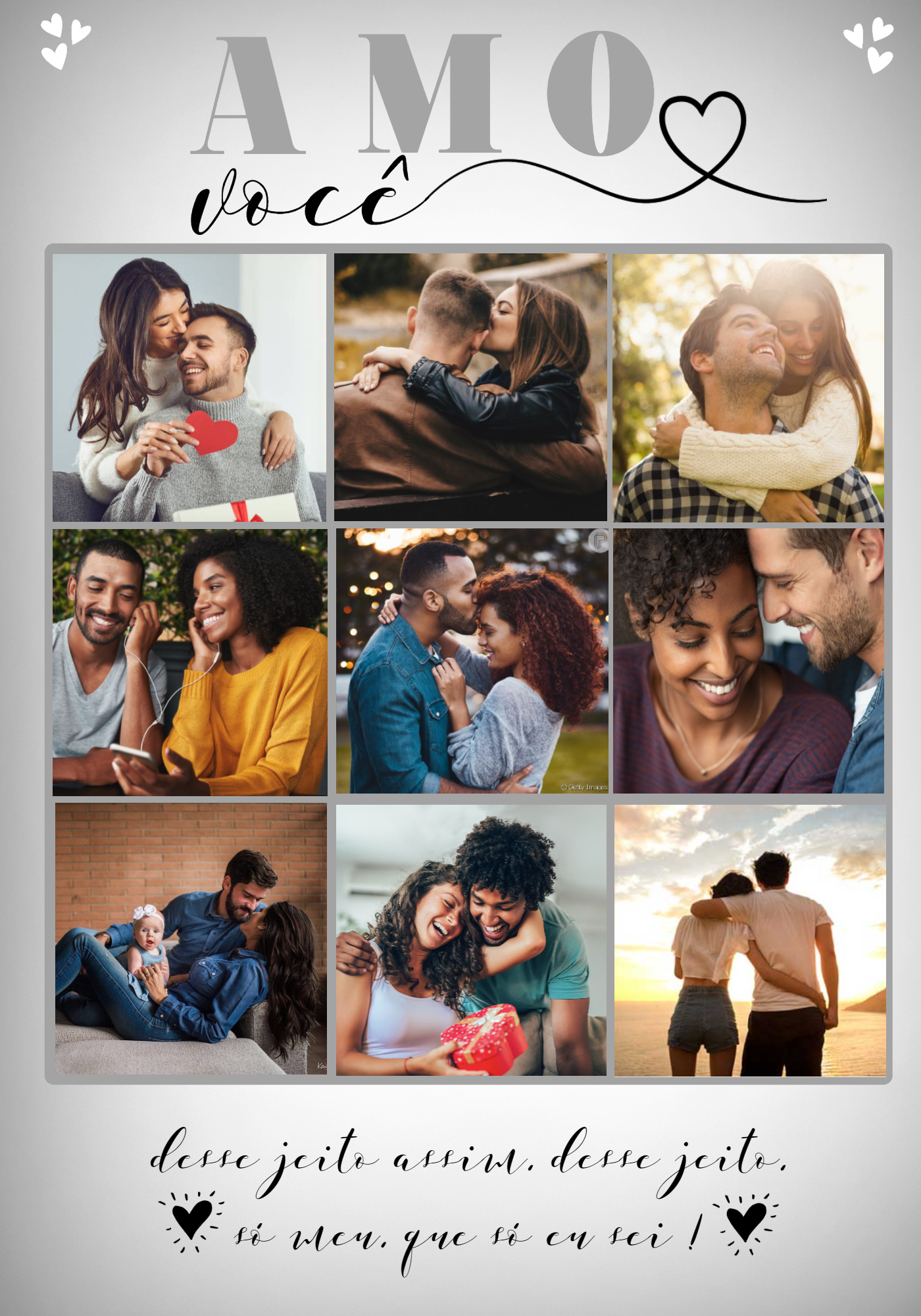 Quadro Colagem de Fotos de Namorados para Editar Online Quadro Colagem de Fotos de Namorados para Editar Online