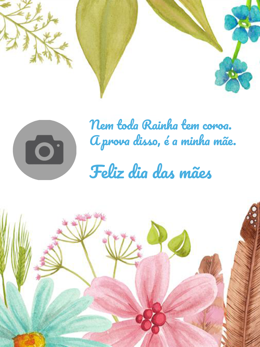 Cartão Dia das Mães Floral com Foto para Editar Online Cartão Dia das Mães Floral com Foto para Editar Online