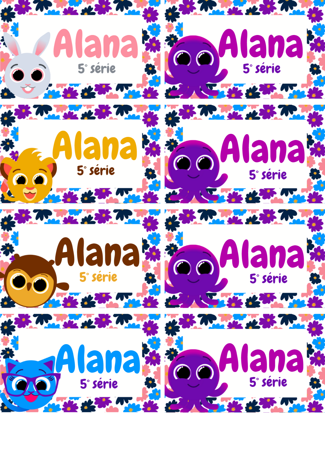 Etiqueta Escolar Bolofofo com Personagens para Editar e Imprimir Etiqueta Escolar Bolofofo com Personagens para Editar e Imprimir