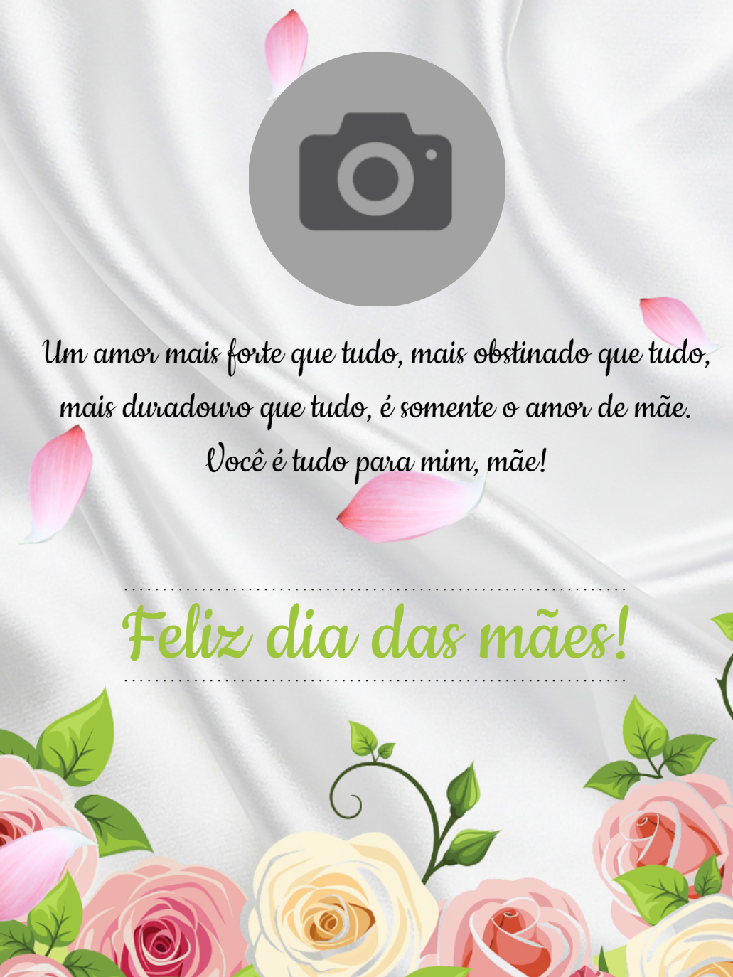 Cartão de Dia das Mães com Foto para Editar Online