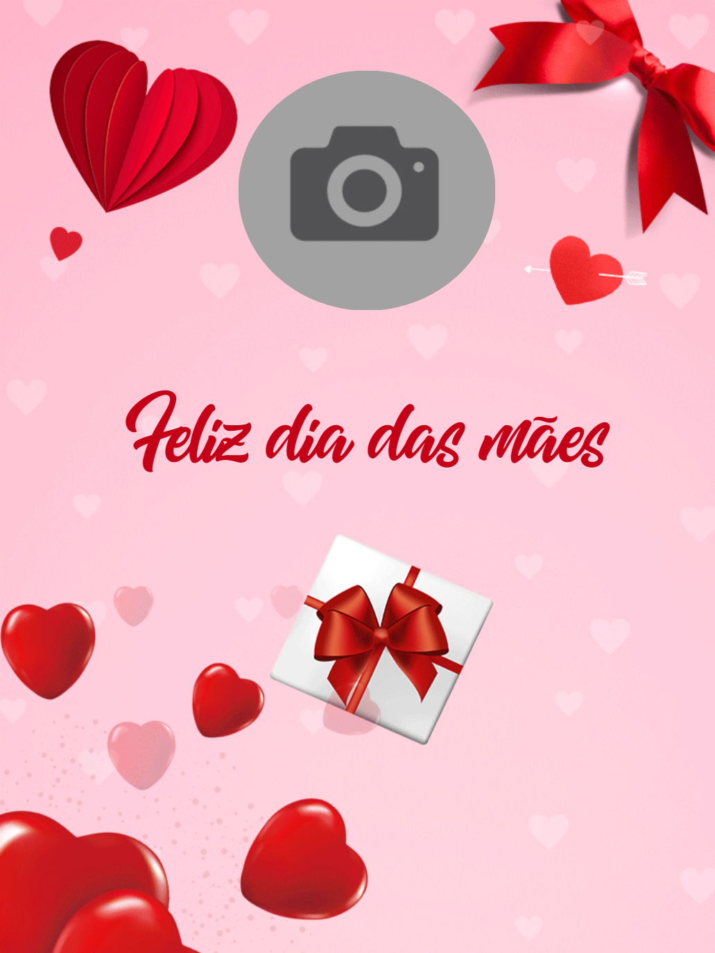 Post Dia das Mães com Foto e Corações para Editar Online Post Dia das Mães com Foto e Corações para Editar Online