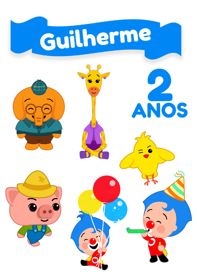 Topo de Bolo Plim Plim com Personagens para Editar Online Topo de Bolo Plim Plim com Personagens para Editar Online