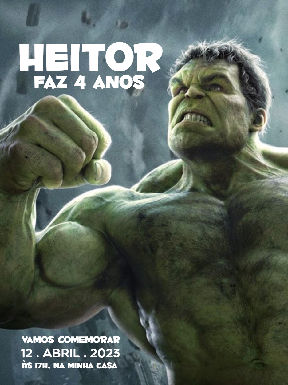 Convite de Aniversário Hulk para Editar Online Convite de Aniversário Hulk para Editar Online