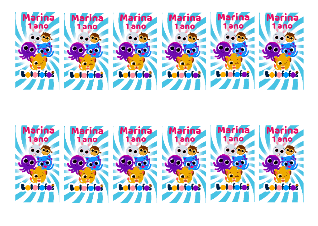 Adesivo Aniversário Bolofofos para Editar Online e Imprimir Adesivo Aniversário Bolofofos para Editar Online e Imprimir